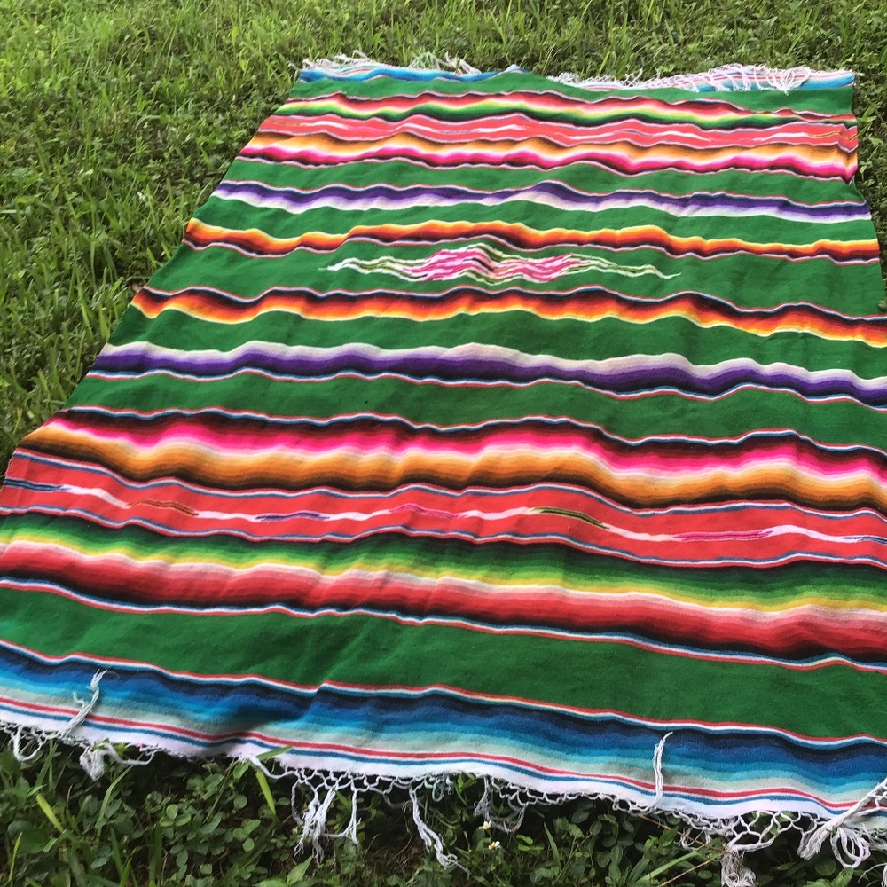 Serape antique Mexican blanket/throw